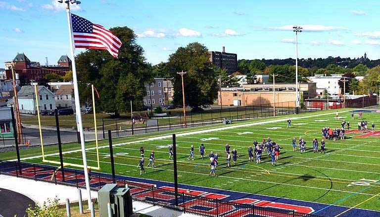 Flag over Auburn Street Field